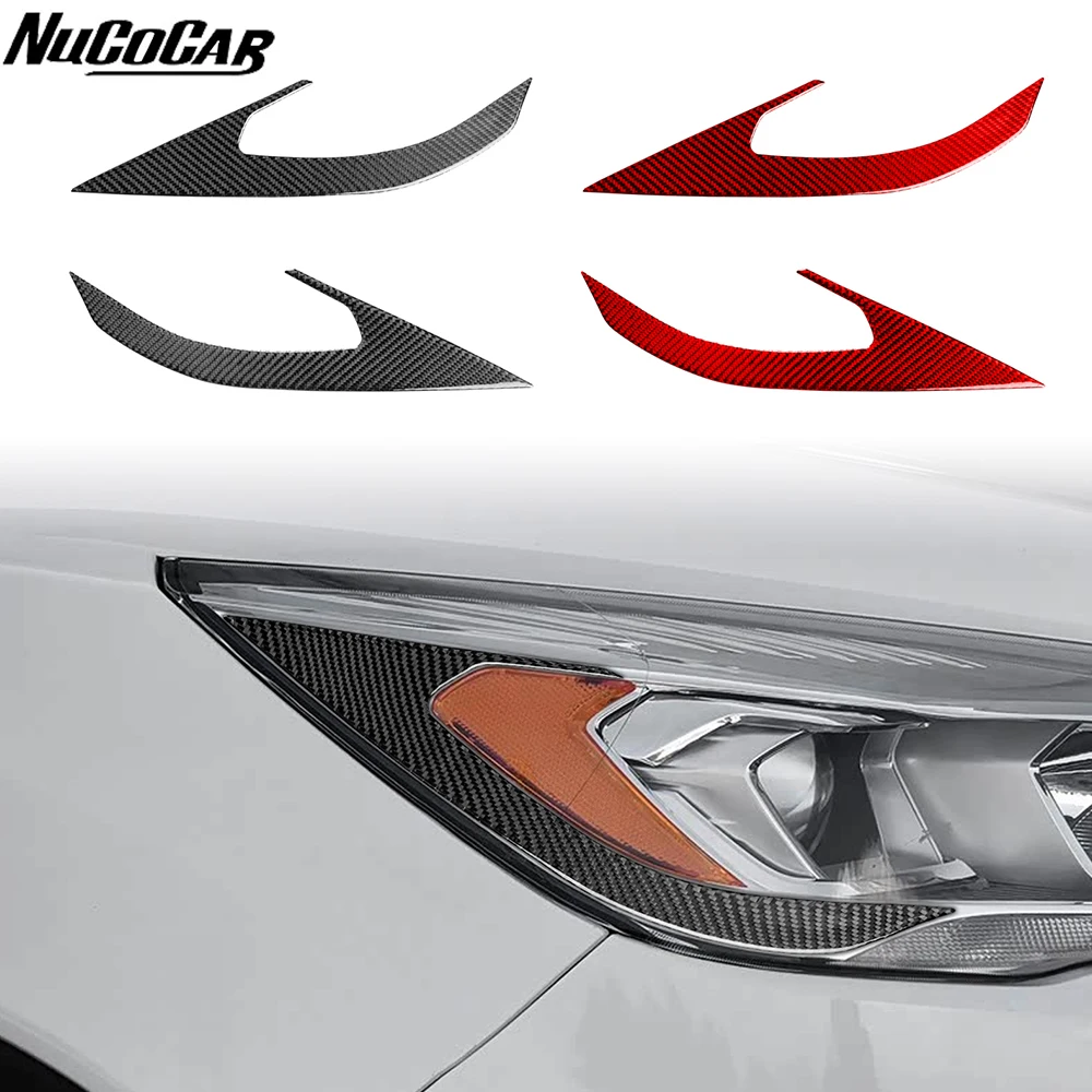 For Ford Escape 2017-2020 Carbon Fiber Front Headlights Turn Signal Panel Cover Car Accessories Exterior Decorative Stickers