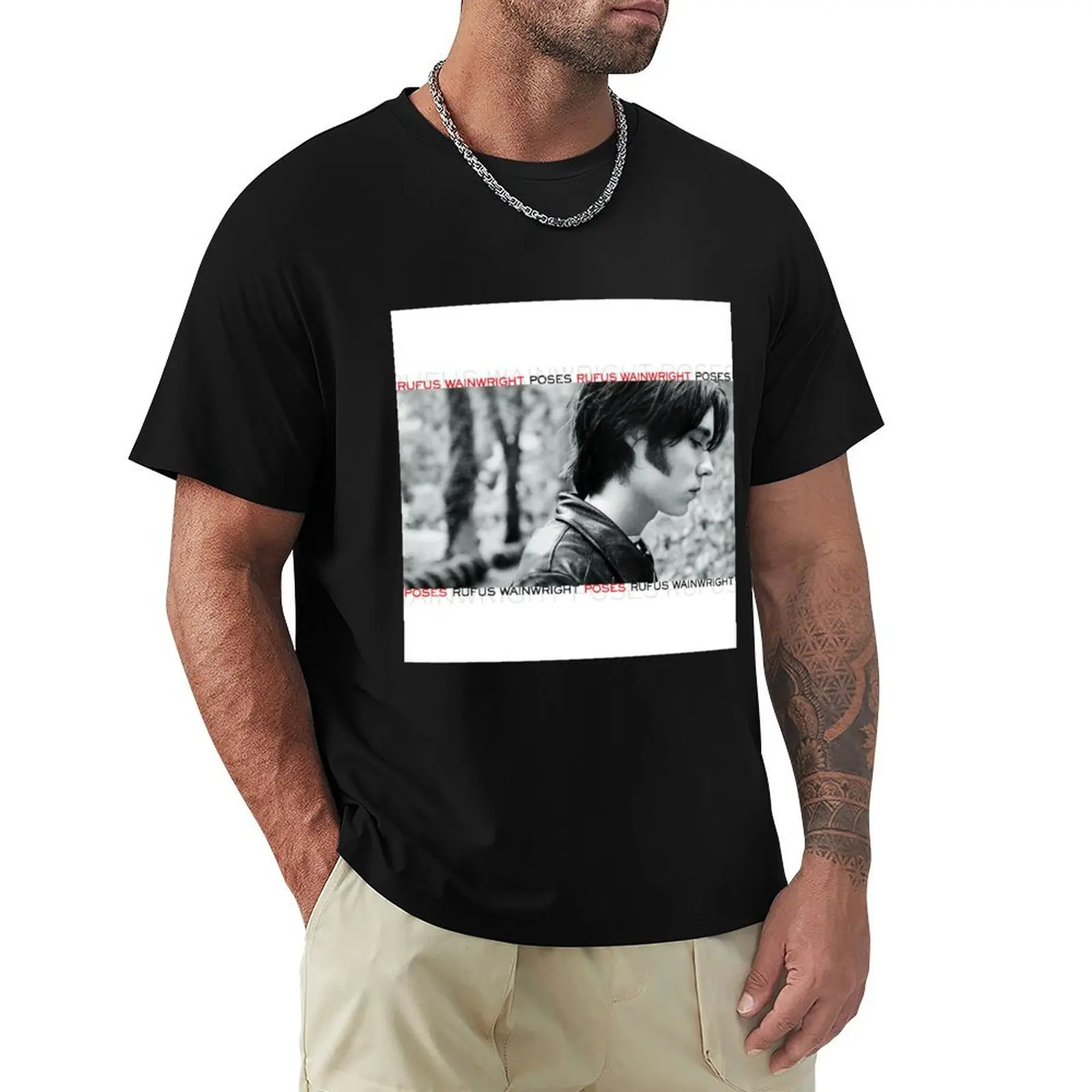 Rufus Wainwright poses T-Shirt Large Size Short Sleeve T-Shirt