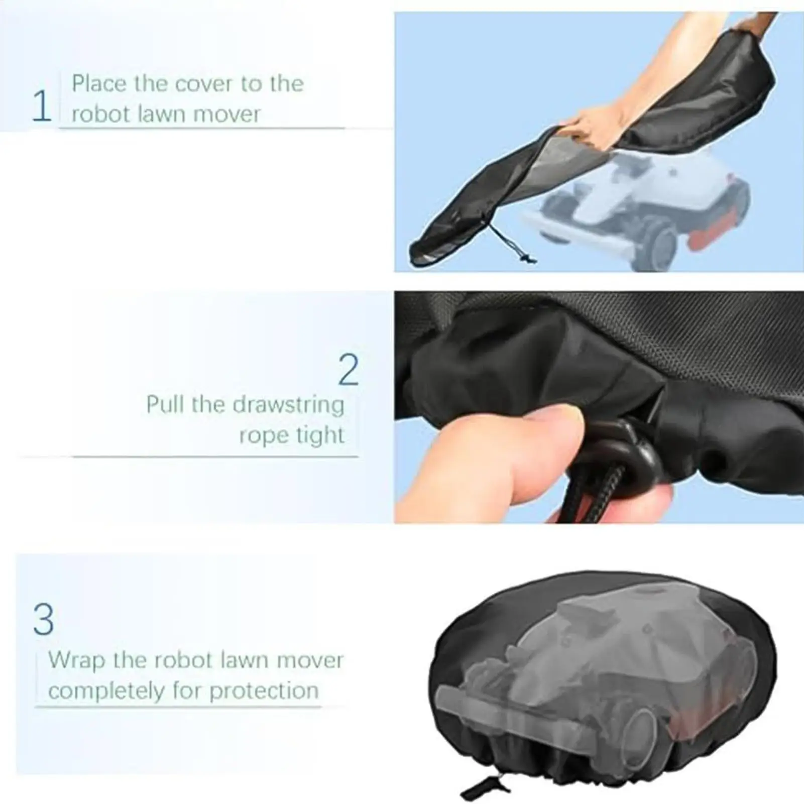 Lawnmower Cover Waterproof UV Protection Shelter With Drawstring Tear-Resistant Robotic Lawnmower Covers For Outdoor Indoor