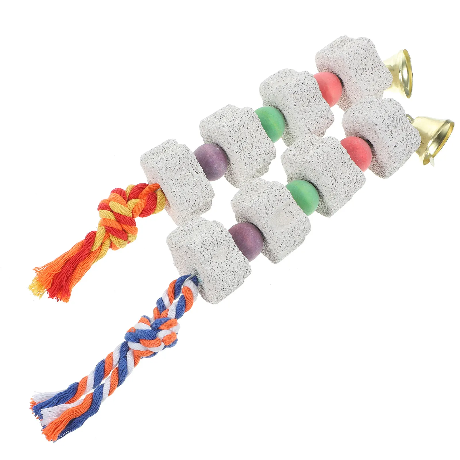 

2Pcs Bird Chewing Mineral Stone Beak Grinder Bell for Parrot Parakeet Macaw Random Color Bird Chewing Parrot