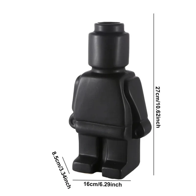 Nordic Resin Robot Vase Modern Desktop Flower Pot Creative Upright Planter For Home Decor Unique Robot Sculpture Room Accessorie 4