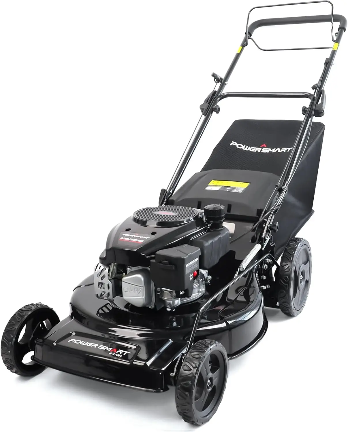 PowerSmart Self Propelled Gas Lawn Mower, 22-inch 170cc OHV Engine 3-in-1 Rear Wheel Drive, High Wheels, 6-Position Height