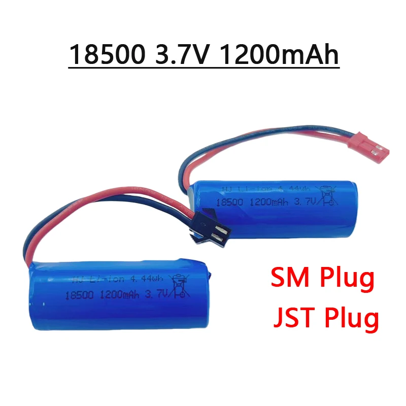 

Lithium Rechargeable Battery SM Plug JST Plug for Remote Control Aircraft Toy Car Model 18500 3.7V 1200mAh 15C Polymer Battery