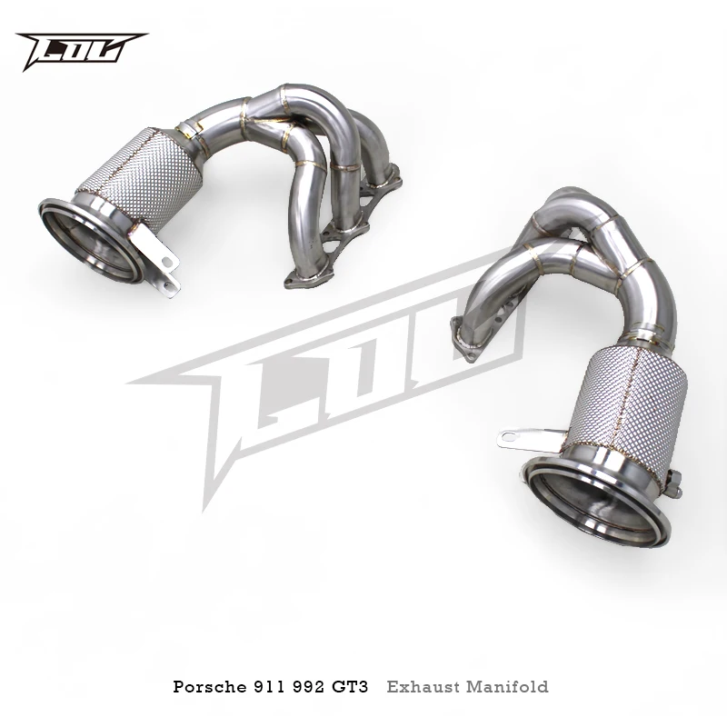 Auto Catted Spruitstuk Header voor Porsche 911 992 Carrera GT3 4.0 2017-2024 Motor High Flow Katalysator Downpipe header Race Uitlaat