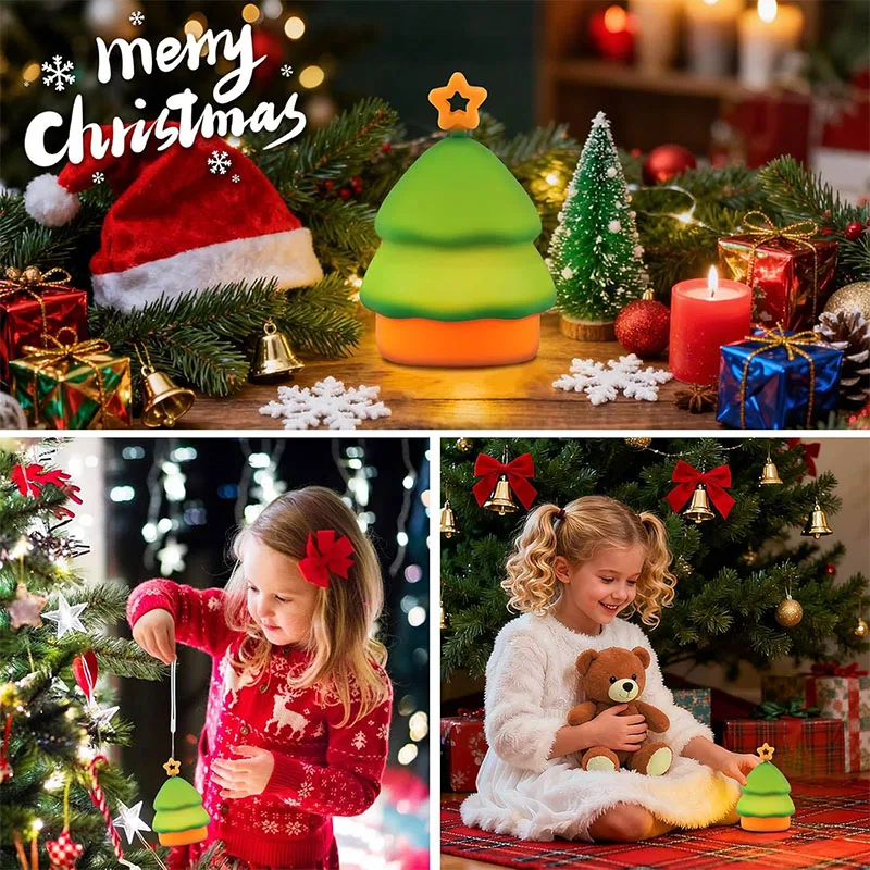 Weihnachten Cartoon Nachtlicht 7 Farbwechsel Socken Schneemann Silikon Lampe Tikken Öffnen Weihnachten Baum Dekor Lichter Kinder Geschenke