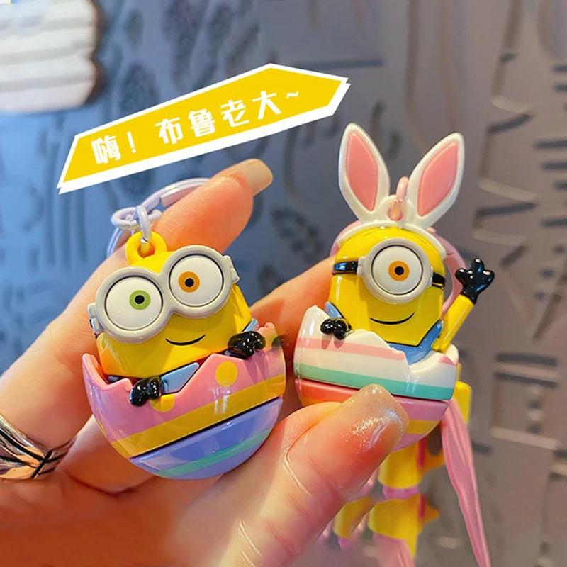 Super Cute Despicable Me Series Cartoon Model Keychain Minions Eggs Creative And Exquisite Kawaii Bag Decoration Pendant Gift