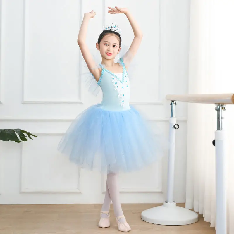 Ruoru Girl Ballet Tutu Dress Professional Kids Dancing Party Dress Performance Ballerina Costume Princess Girl Dress body