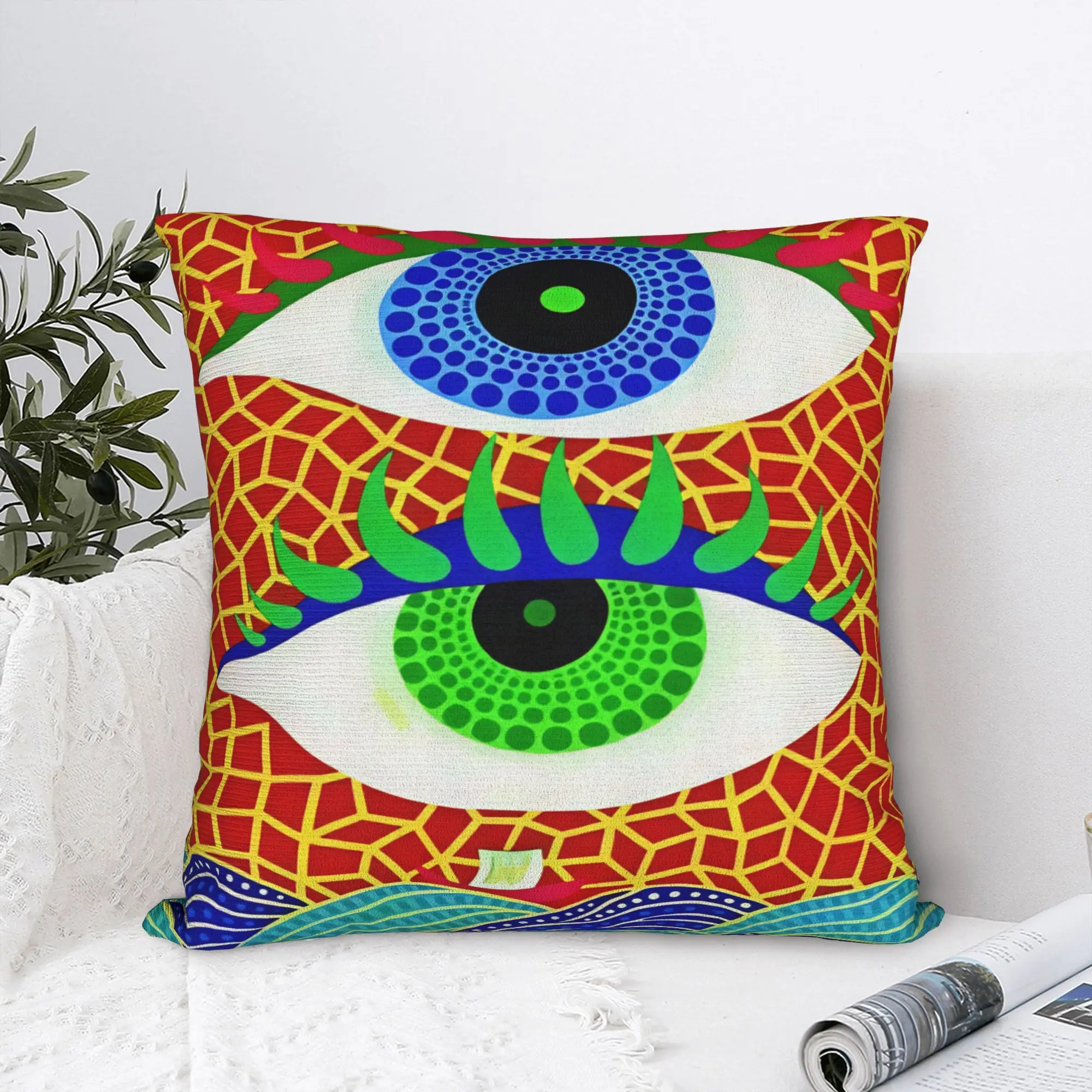 Yayoi Kusama Pillow Cover  Funny Pillow Case For Living Room Bed Chair Soft Pillowcases Birthday Gift