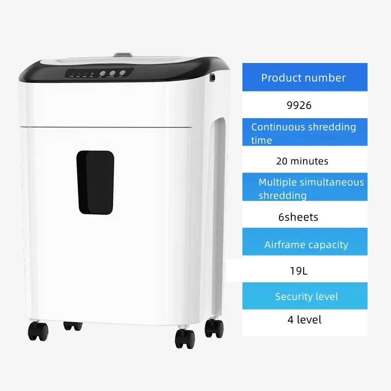 Nuovo trituratore confidenziale di classe 5 Trituratore elettrico per file commerciali 19 litri Alimentazione continua 80 fogli