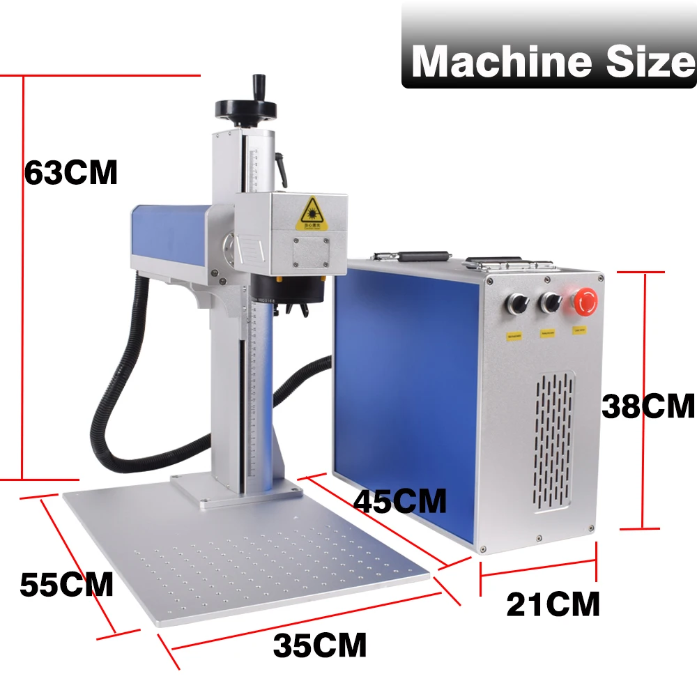 EU STOCK JPT 50W Fiber Laser Marking Machine with Rotary Axis Raycus 50W 30W MAX 50W for Metal Engraving EU Ship Fast Ship