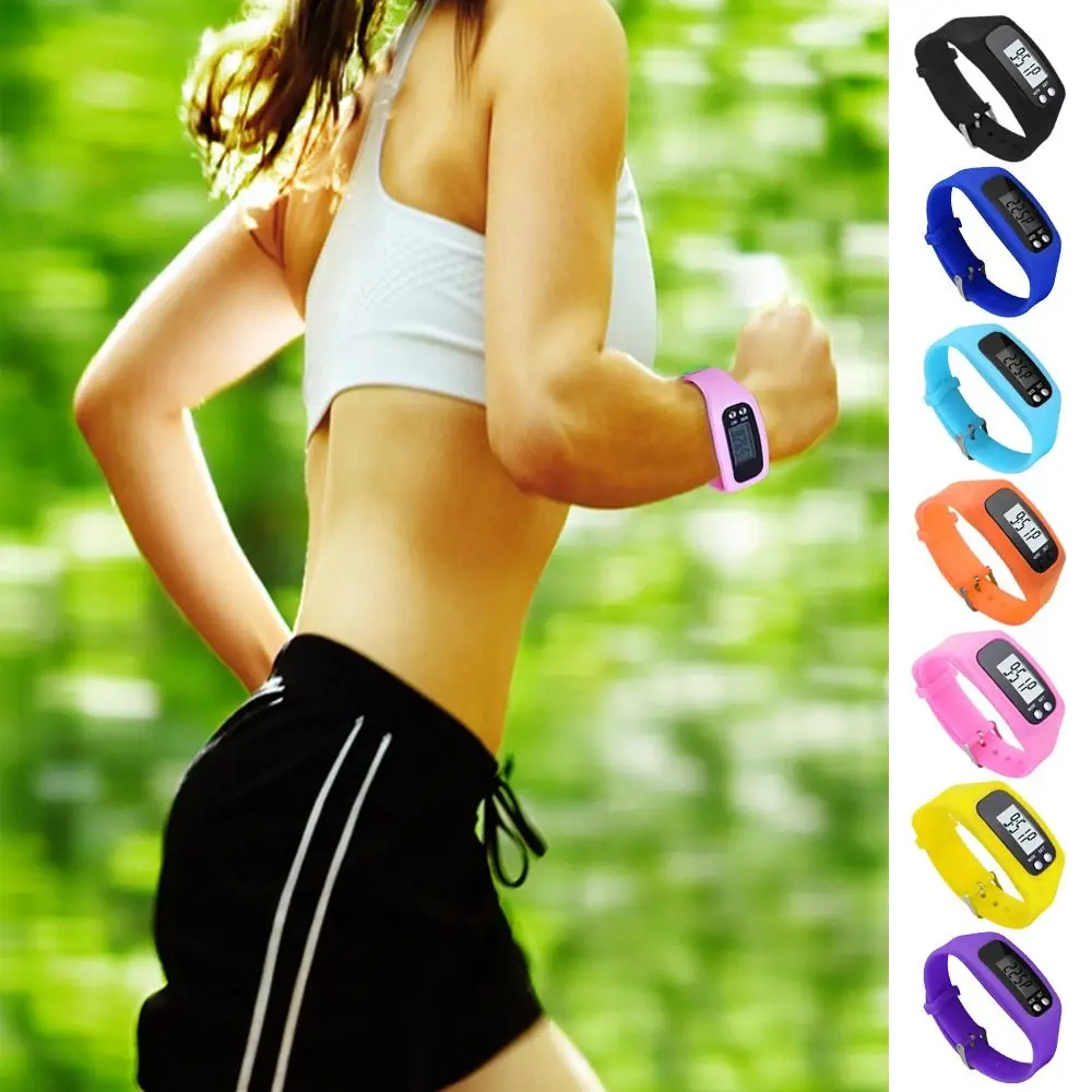 ساعة معصم لتتبع اللياقة البدنية، عداد الخطى، عد الخطوات الرياضية، سوار ذكي مقاوم للماء، شاشة LCD من السيليكون، عداد السعرات الحرارية #1