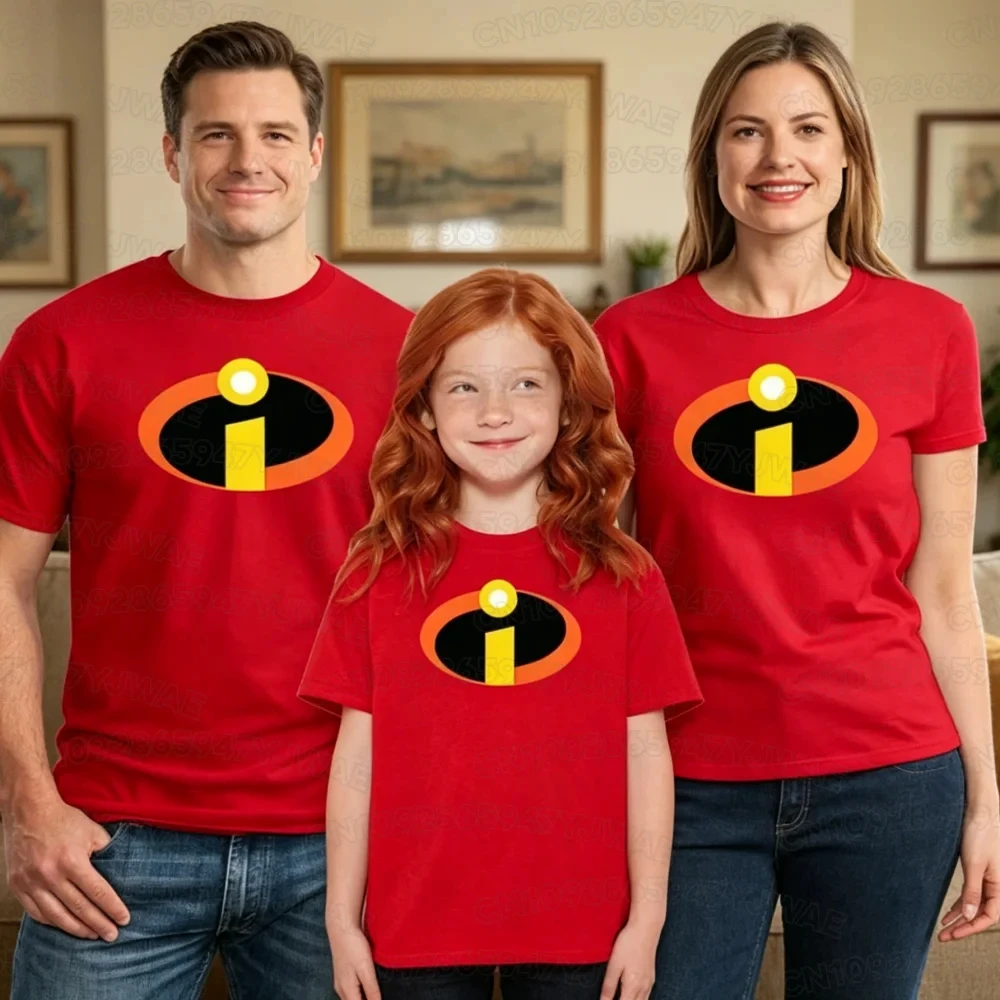 Summer Kids Shirt Family Shirt Vacation Tee Cotton Short Sleeved Kid's Adult Parent-child The Incredibles T-Shirt