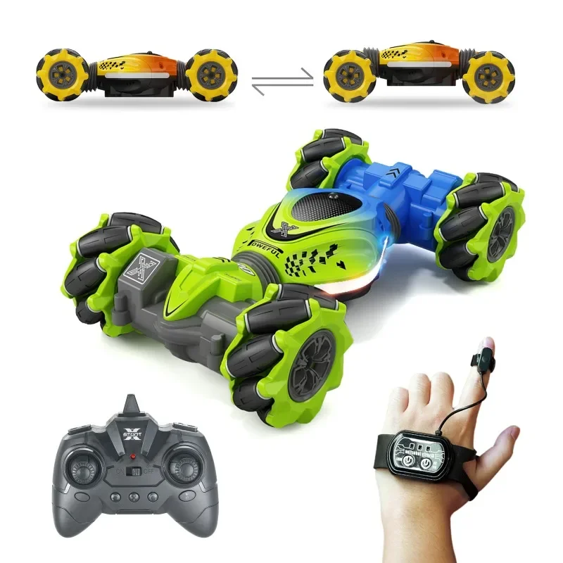 kawaii 18cm dual mode gesture sensing mini rc cars,2.4G remote control car,double side stunt car twist car,kids toys,funny gift