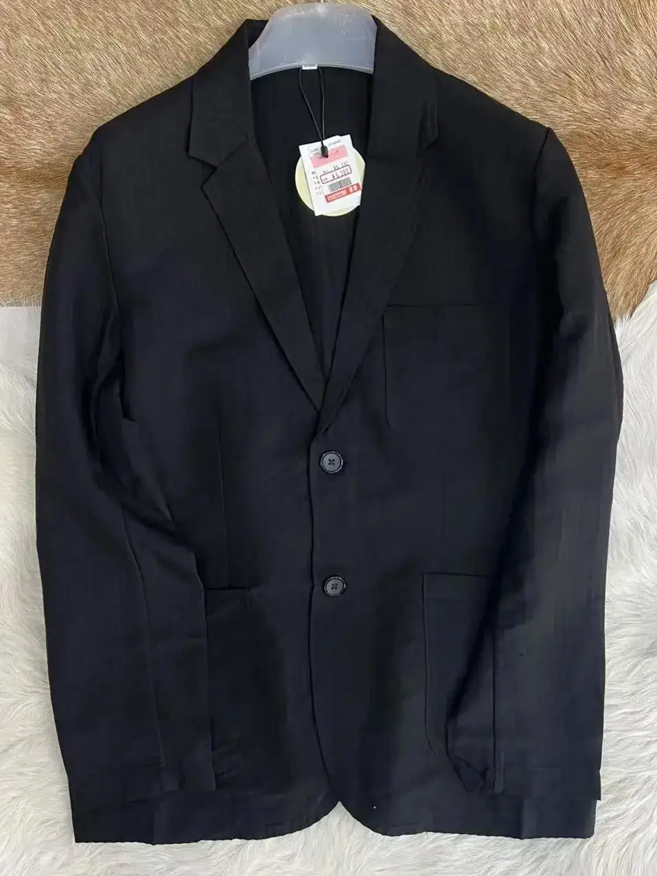 

Ultra-Thin Casual Linen Blend Men's Bubble irt Jaet Lightweight Stand Fit Summer Wear Long Sve Button up Coat