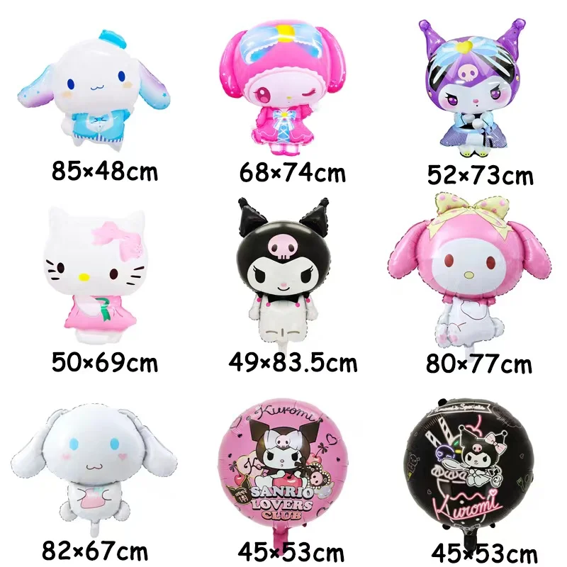 Sanrio Balloon Kawaii Anime Hello Kitty Kuromi Melody Cinnamoroll Birthday Party Decoration Jumbo Balloons Cute Photo Prop