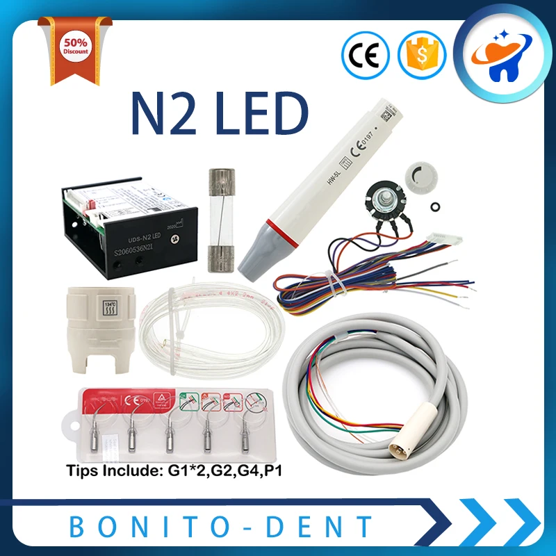 Original N2 LED Built in Ultrasonic Piezo Scaler HW-3H/HW-5L Detachable Handpiece Scaling Perio Endo Tips For Dental Chair