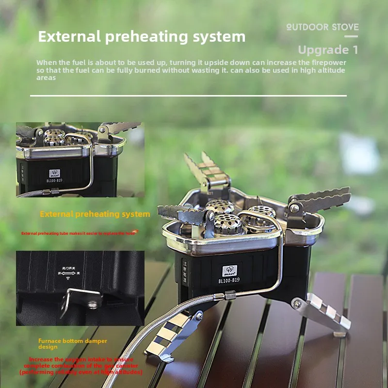 

2026Outdoor burner burner Camping burner cassette burner Power burner Folding portable burner B19 burner