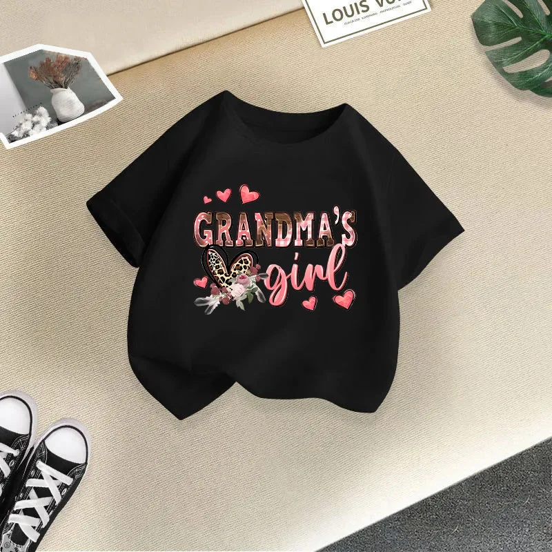 Summer fashion girls 'T-shirt; children's short-sleeved top with heart-shaped print; cross-border children's clothing for girls,