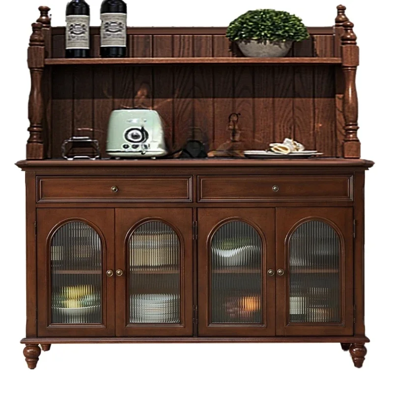 XL solid wood dining side cabinet, wine and tea cabinet, kitchen bowl, cabinet, household