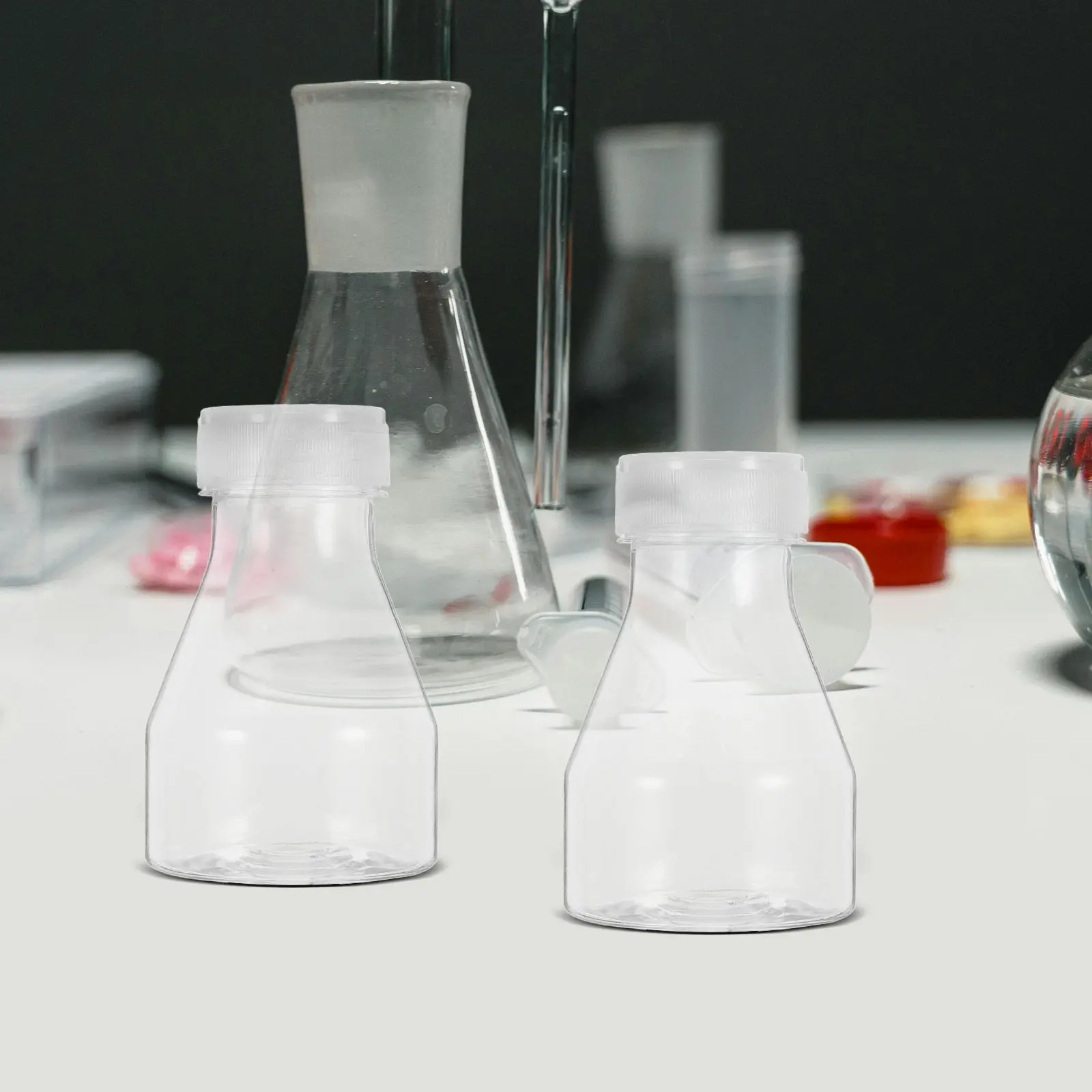 2Pcs Reusable Plastic Tissue Culture Flasks High Temp Compatible for Laboratory Cell Culture Experiments Sample Preservation Lab