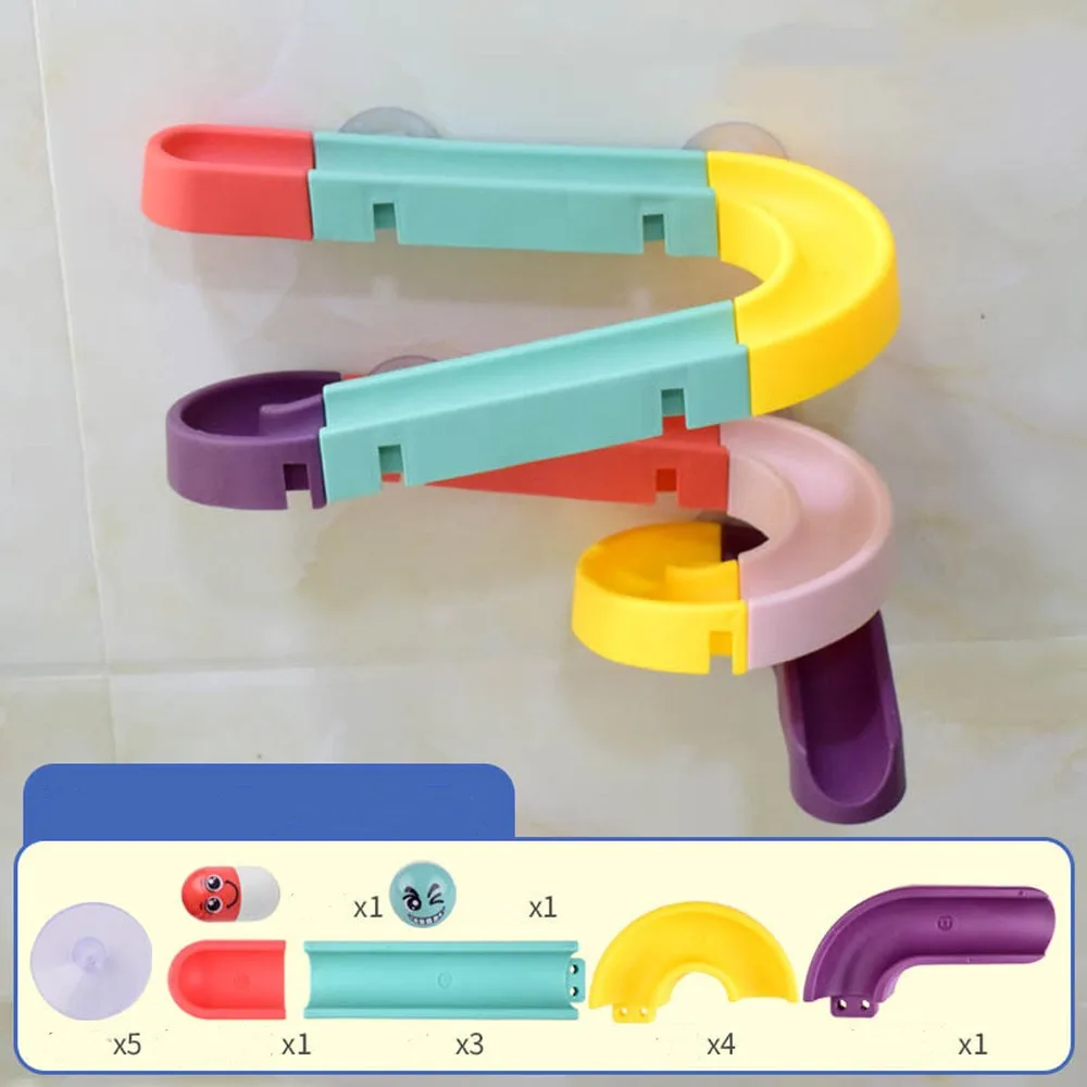 

Cute Baby Assembling Track Slide Colorful Plastic Water Slide Track Toy Funny DIY Track Slide Suction Cup Toys Kids Gifts