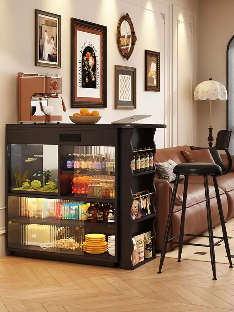

Jincheng Solid Wood Panel Bar Table Retractable Partition Cabinet