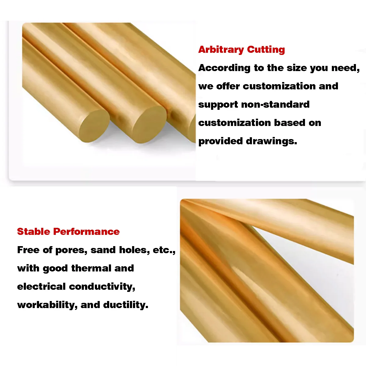 H59 Brass Rod Solid Copper Rod Diameter 1.5/2/3/4/5/6/8/10-60mm