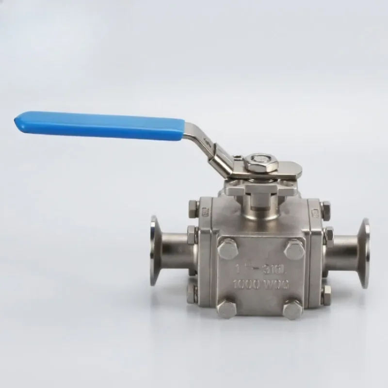Sanitary ball valve Stainless steel 304/316L full-bore three-way manual quick-loading and welding T-type L-type ball valve