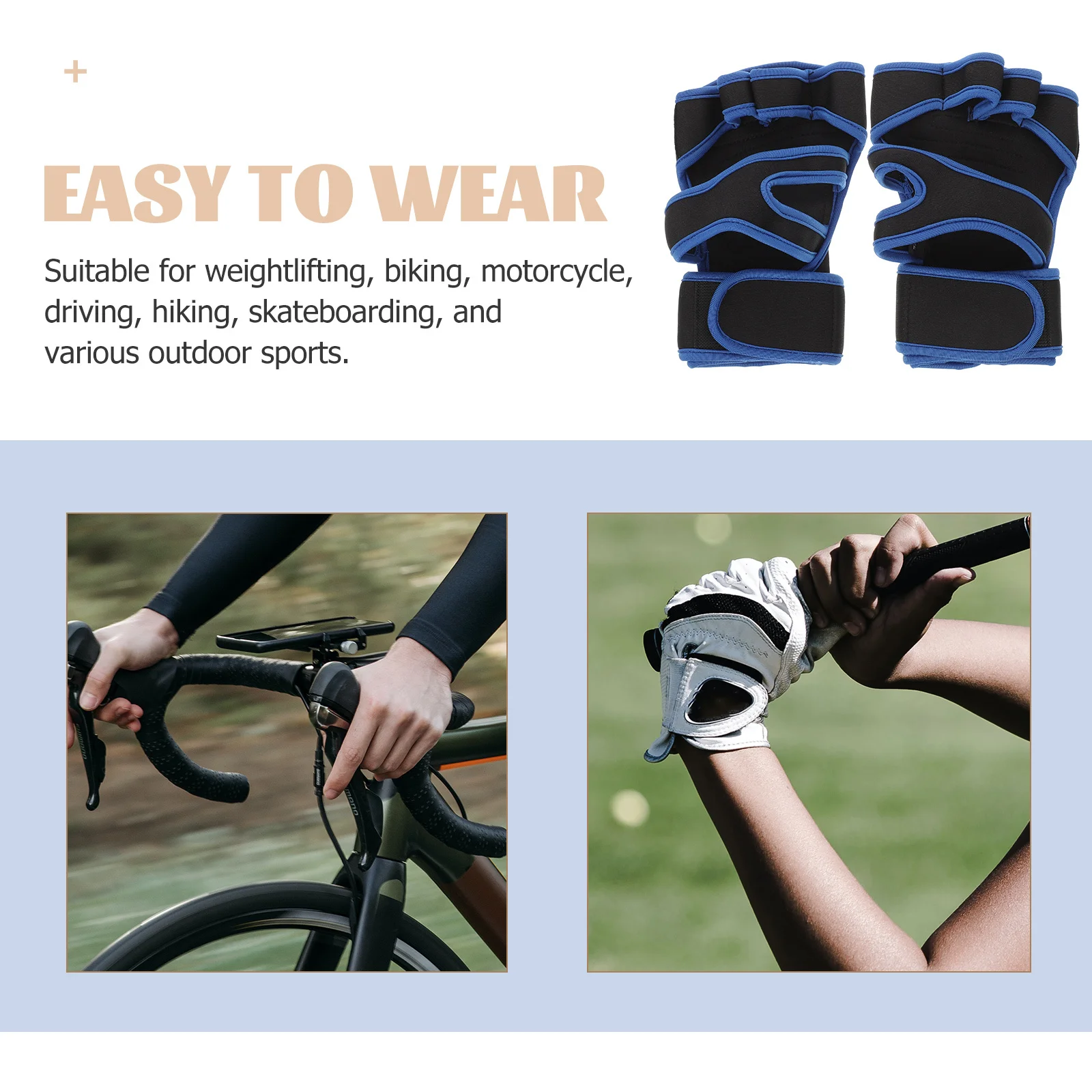 

1 Pair Full-Finger Palm Protective Gloves Non-Slip Breathable Training Gloves For Weightlifting Cycling Hiking Outdoor Sports