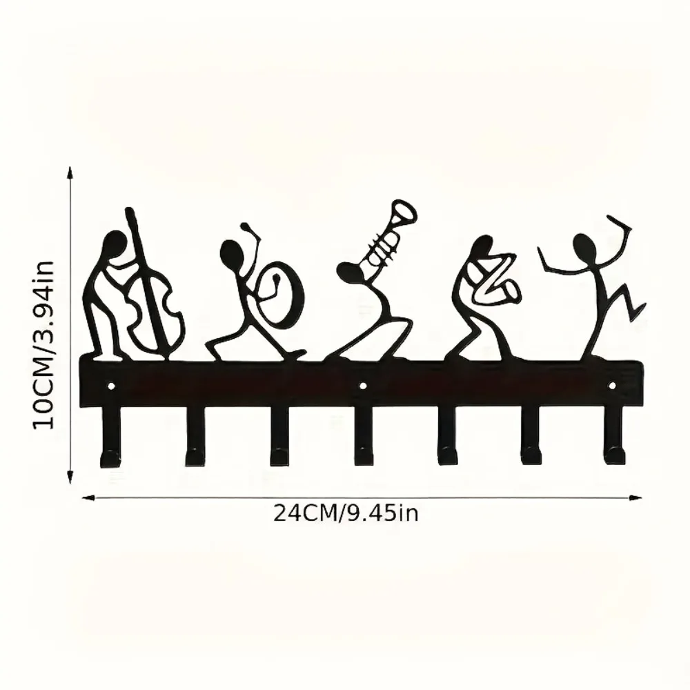 CIFBUY Bohemian Iron Wall Key Hook Rack Silhouette Art Powder Coated For Entryway Living Room Bedroom Office Space Saving Vintag