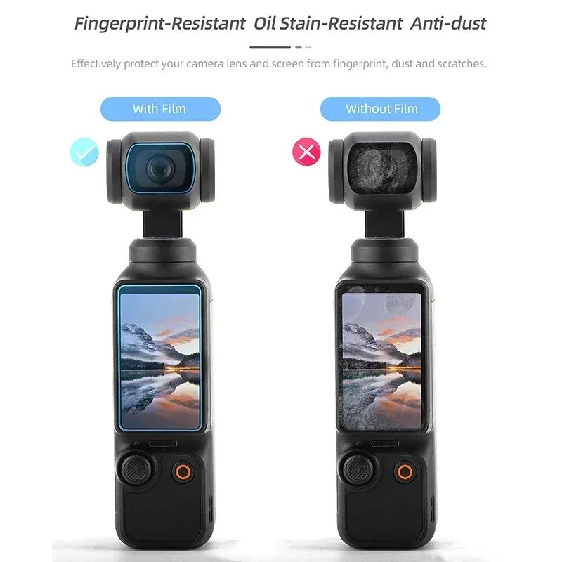 Lens Flim + HD Screen Films for DJI OSMO POCKET 3 Anti-scratch 9H Tempered Glass Films Handheld Gimbal Camera Accessories
