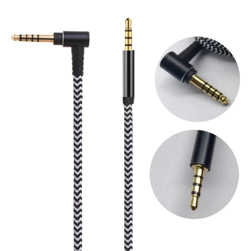 Kabel Headphone Kabel Headset untuk QC25 QC35 QC45 QC35Ⅱ Headphone Konektor Pelat Emas Kabel Aux Nilon Kabel Headphone D46B