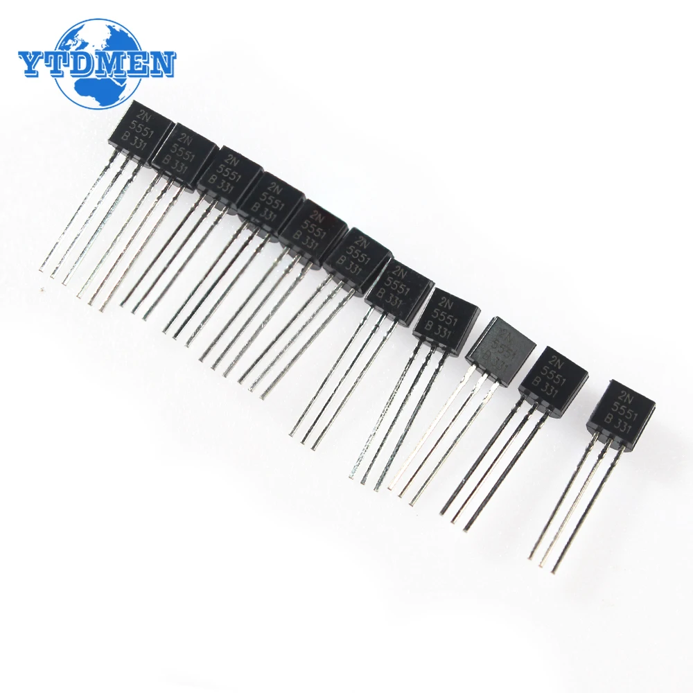 Conjunto de componentes eletrônicos, Transistor Transistor, Kit, NPN, PNP, 2N5551, 2N5401, TO-92, 50Pcs