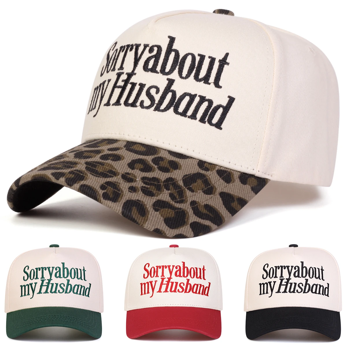 Unisex-Baseballmützen mit Stickerei „SORRY ABOUT MY HUSBAND“, für Frühling und Herbst, für den Außenbereich, verstellbar, lässige Hüte, Sonnenschutzhut, Sportkappe
