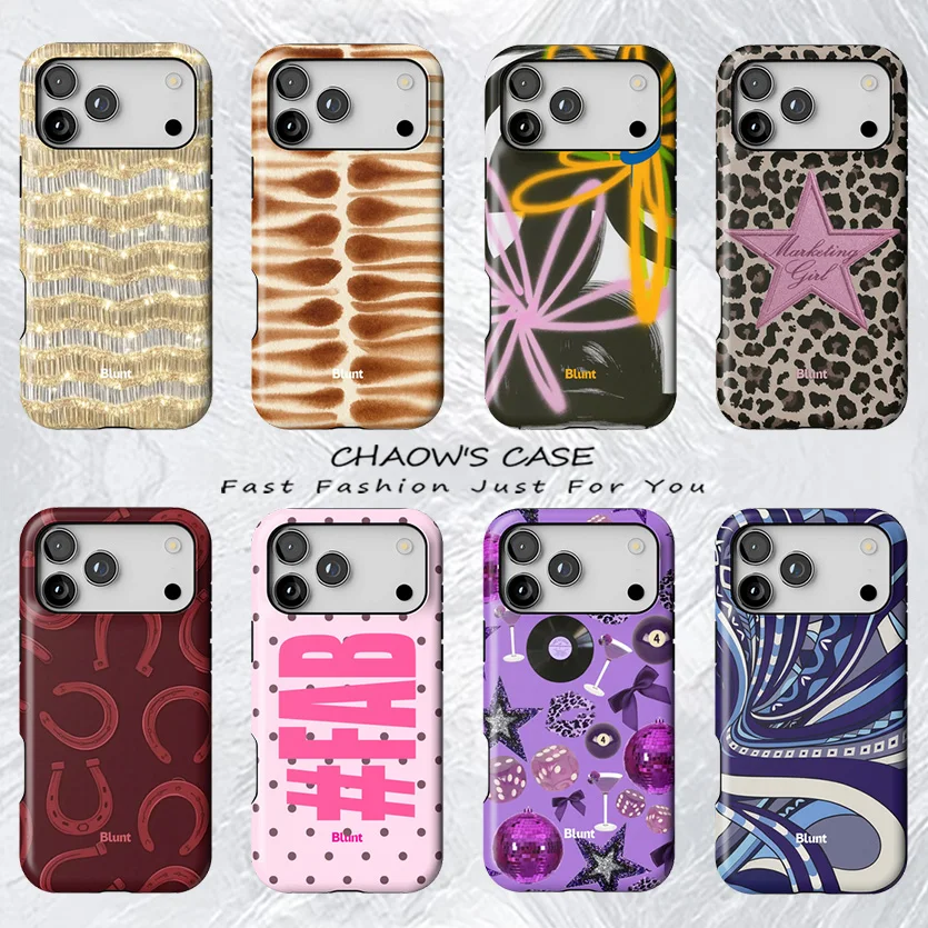 

Luxury BluntS INS Retro Disco Style Phone Case for iPhone 17 17e 16e 16 15 14 13 12 11 Air Pro Max Plus Double-layer Back Cover