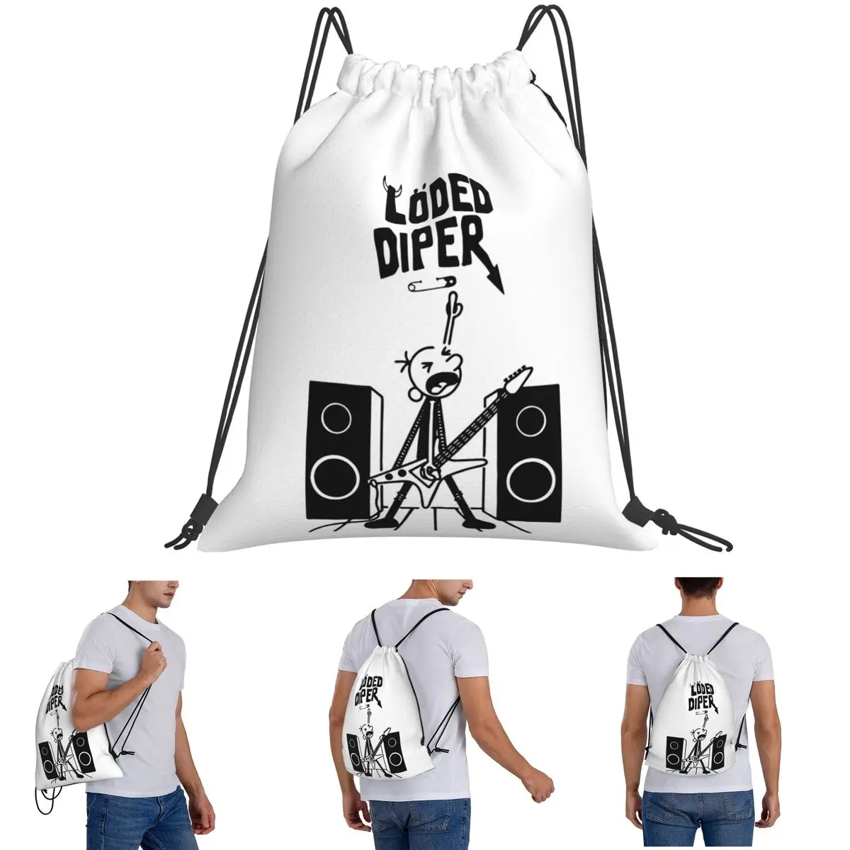 Diary Of Wimpy Kid World Book Day Backpacks Multi-function Drawstring Bundle Pocket Sports Bag Book Bags for Travel Students