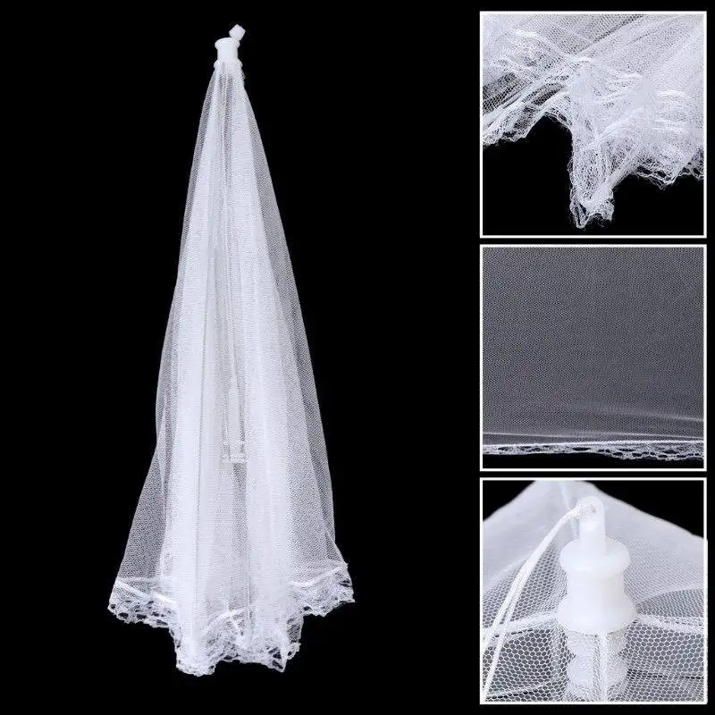 6Pcs Food Covers Umbrella Style Large Mesh Screen Tent Reusable Collapsible Pop-Up Mesh Food Cover Anti-Fly Net for Outdoor