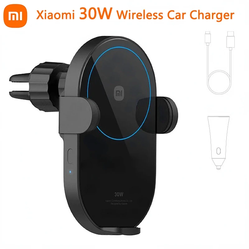 

Оригинальное беспроводное автомобильное зарядное устройство Xiaomi 30W Max с быстрой зарядкой, поддержкой отключения питания и индукционным держателем для телефона