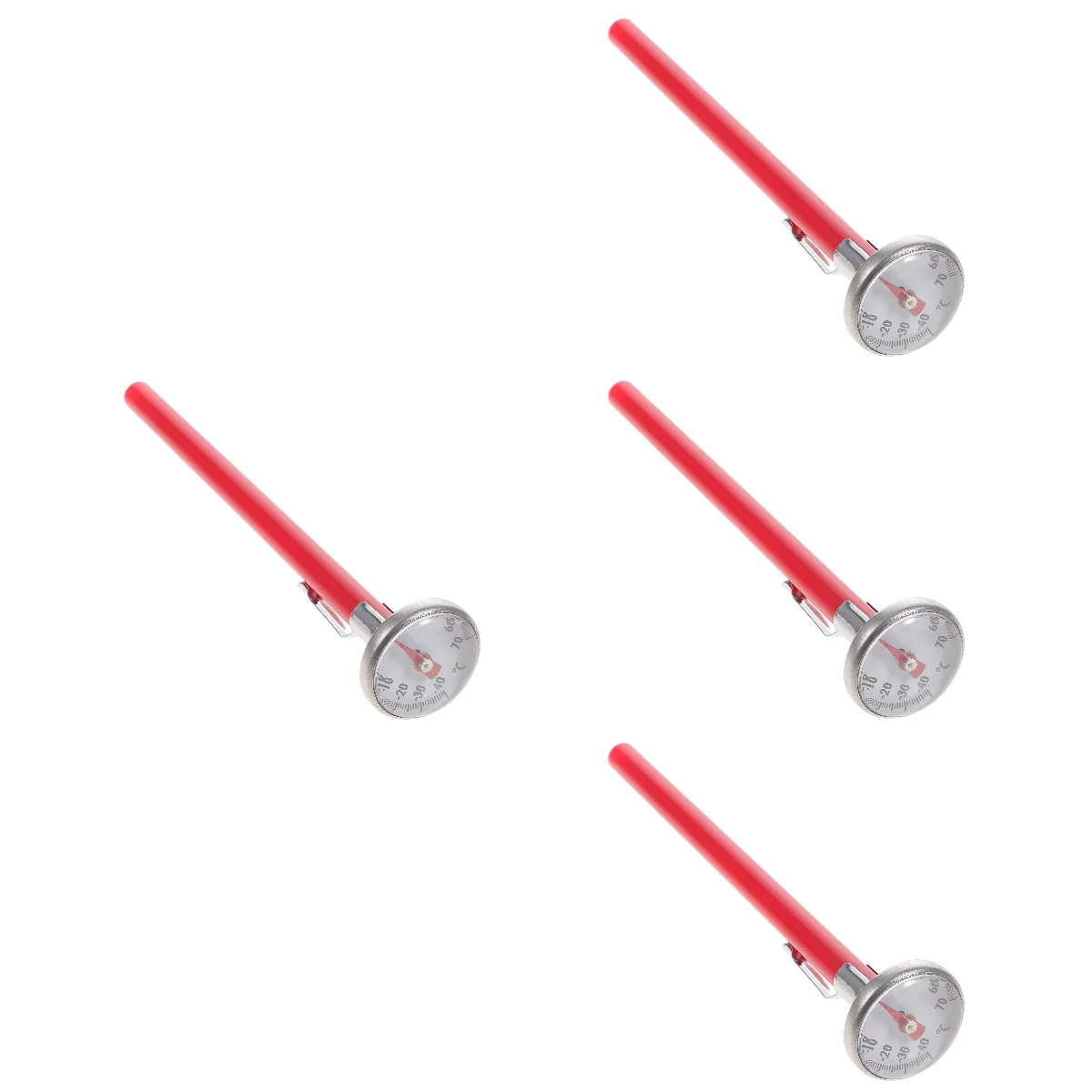 

4pcs Car Interior Decoration Clock Shape Mechanical Thermometer Car Styling Interior Accessories for Car Decoration (Red)