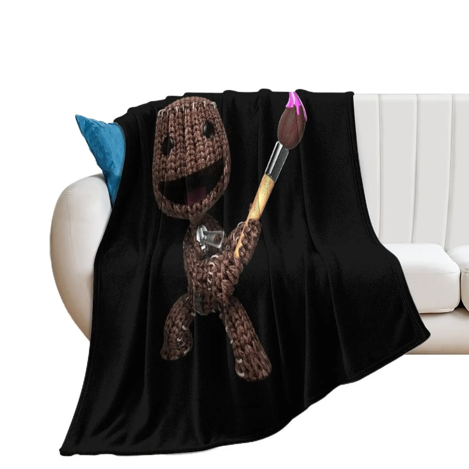 

LBP Sackboy Throw Blanket Sofa Throw Flannel warm for winter Decoratives Blankets