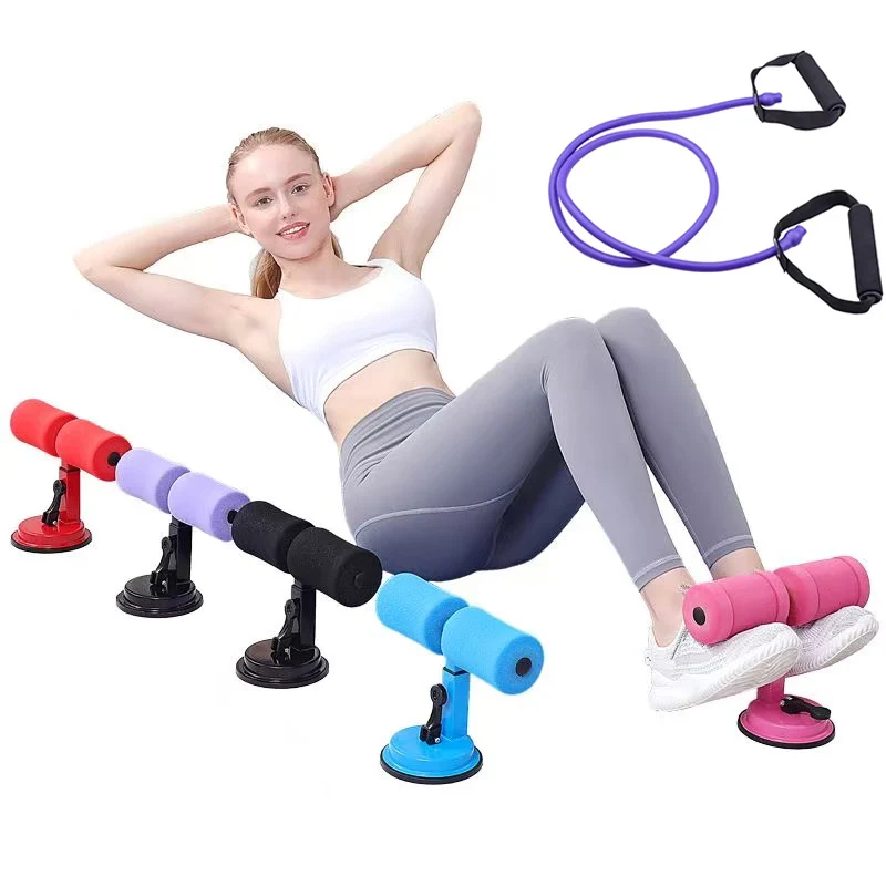 Barra per addominali con ventosa, per allenamento addominale a casa, assistente per addominali con supporto per fascia elastica per allenamento del core e fitness