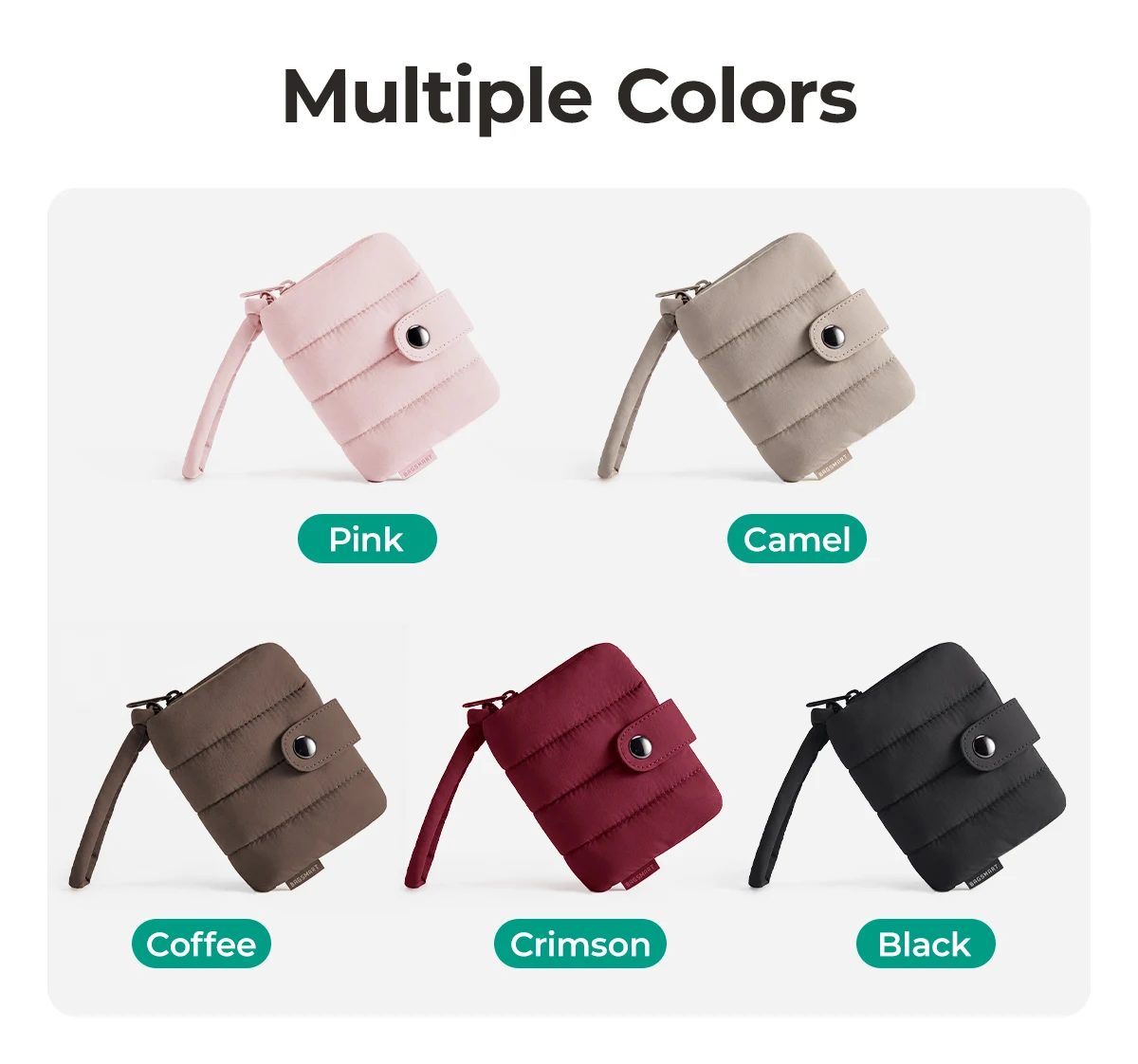 BAGSMART Mini-Quilted-Geldbörse für Damen, weiche, bauschige Handgelenktasche, leichter Karten- und Münzhalter, kleine Kosmetiktasche – Detail 10