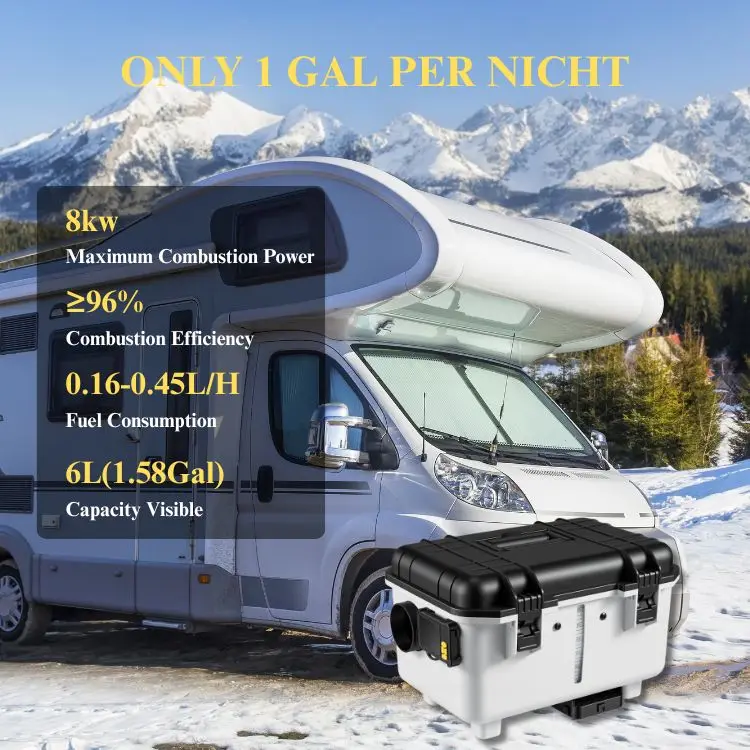 Diesel Heater 8KW, 24V 12V All-in-One Portable Diesel Air Parking Heater With LCD Thermostat Monitor & Remote Control