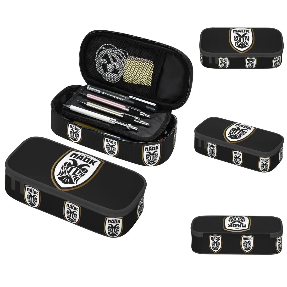 PAOK عشاق رياضة كرة القدم اليونانية من مقلمة Thessaloniki للأطفال هدية صندوق القلم حقيبة أقلام رصاص لوازم القرطاسية حقيبة حامل القلم