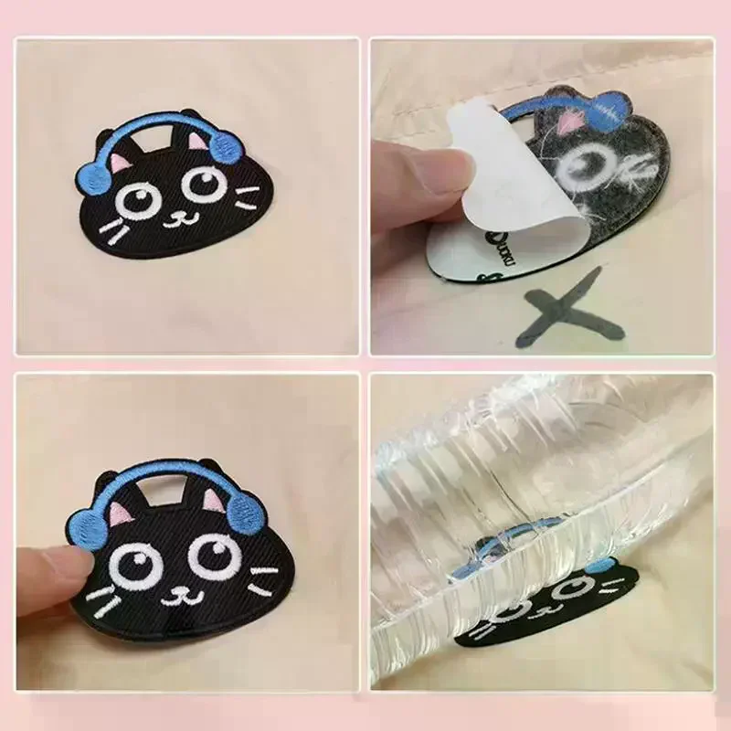 

Набор из 6 нашивок-аппликаций с вышивкой: милые мультяшные котята для декора одежды, обуви, сумок, ремонта и рукоделия