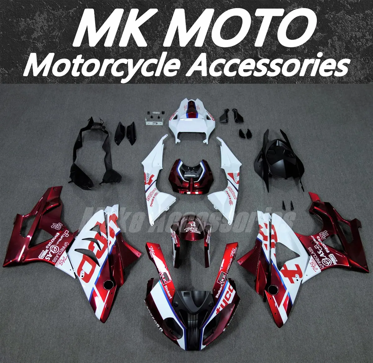 

Motorcycle Fairings Kit Fit For S1000rr 2009 2010 2011 2012 2013 2014 Bodywork Set White Red