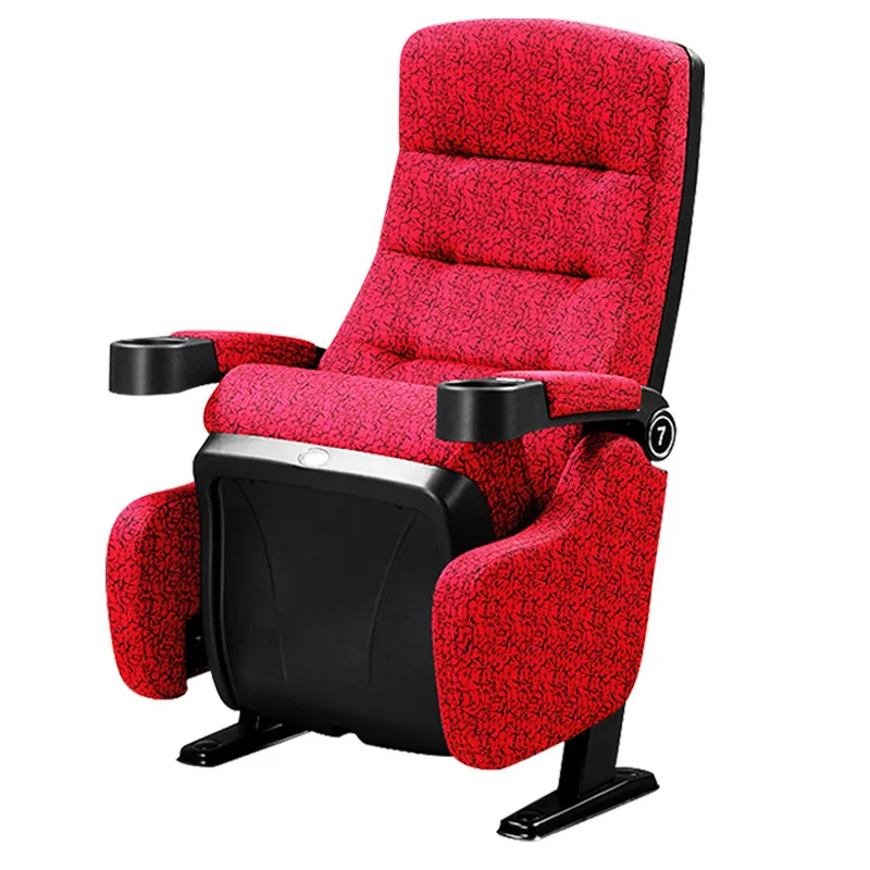 

Cinema chair row seats with cup and barrel armrests studio theater chair High-end chair