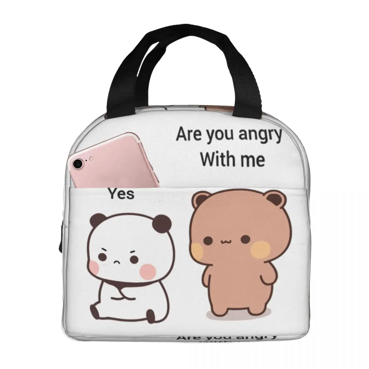 Panda Bear And Brownie BUBU DUDU Couple Resuable Lunch Boxes for Women Leakproof Thermal Cooler Food Insulated Lunch Bag Work