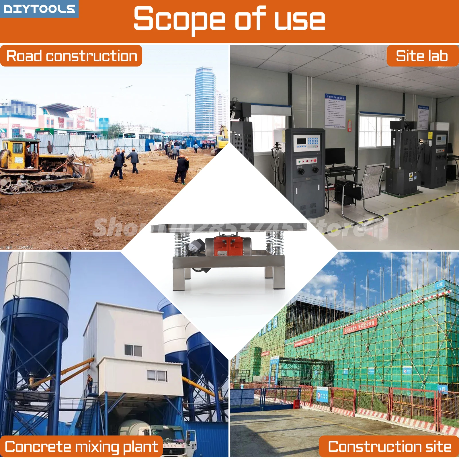 Small Vibration Compaction Test Bench Concrete Vibrating Table Cement Fabrication Flat Potting Of Electronic Components Sand Fil