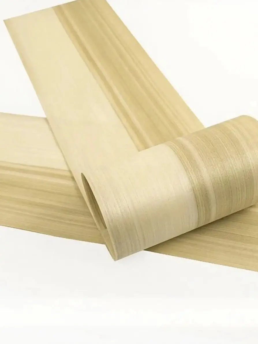 

Length:2.6x0.25meters Two-Tone Boxwood Straight Grain Wood Veneer 0.3mm Marquetry Projects Decorative Veneer